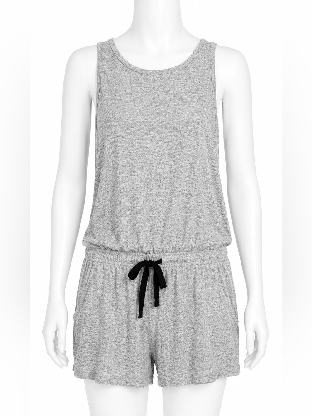 Aritzia Wilfred Izabel Romper Heather Grey Sleeveless Lounge Short Jumpsuit L